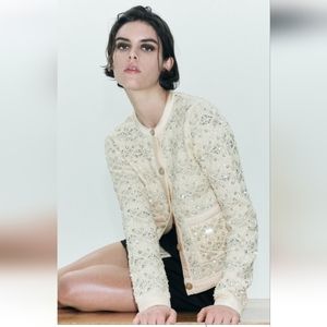 BNWT! Zara beaded knit cardigan (original price 219 plus tax)